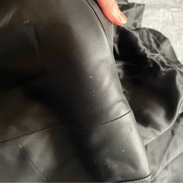 Vintage 90s Toppolino Black Soft Leather Long Duster Trench Coat Jacket M - Image 9