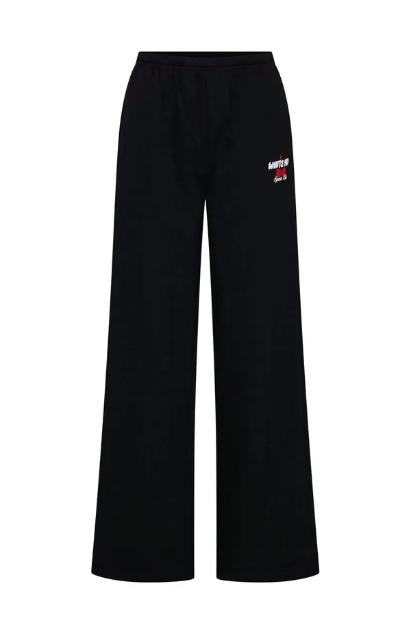 White fox boutique Club 14 Cassie cherry sport logo black Wide Leg Sweatpants ❤️ - Image 5