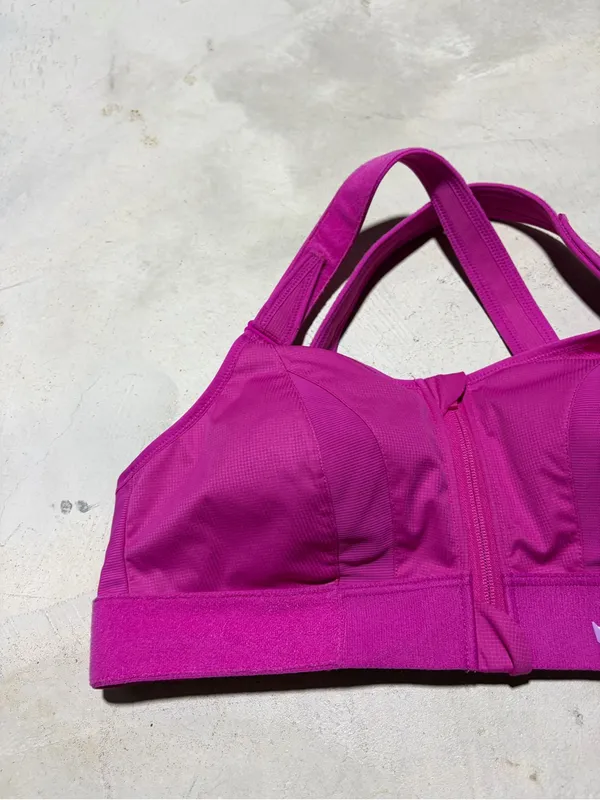 Shefit magenta pink front zip sports bra moisture wicking 1luxe - Image 3