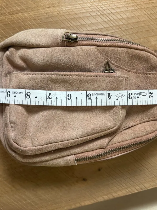 Free People Hudson Suede Sling Bag Dusty Rose Pink Crossbody Purse - Image 6