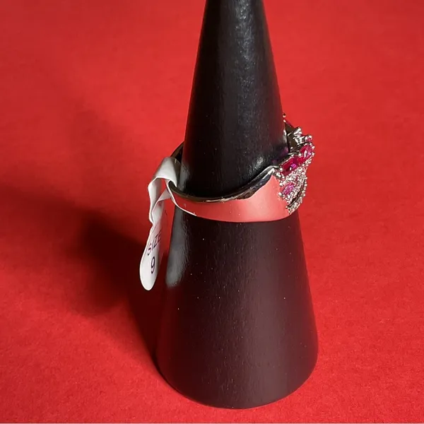 Bomb Party RBP7752 “Delight Me” Lab Created Ruby on Rhodium Size 9 Ring NWT - Image 2