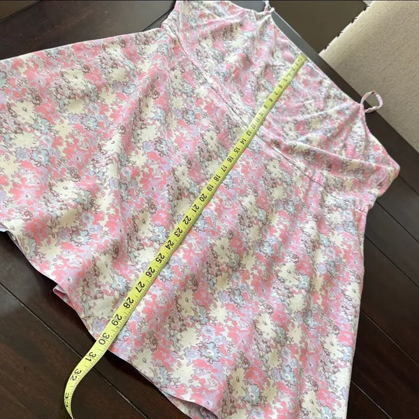 ABOUND Square Neck A-Line Smocked Pink Floral Mini Dress 1X Cottagecore Scandi - Image 14