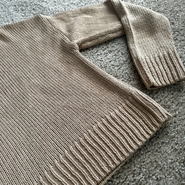 Cupcake Boutique Camel Knit Quarter Zip Cropped Small - Image 3