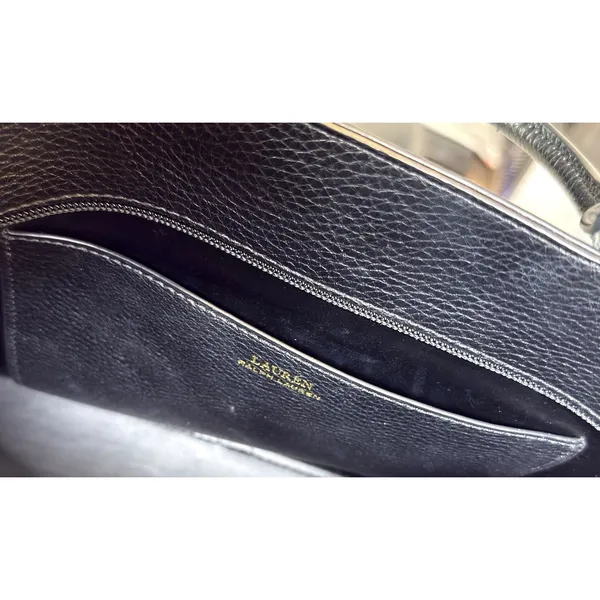 Lauren Ralph Lauren Andover Black Pebbled Tote Satchel Crossbody Bag Gold RLL - Image 13