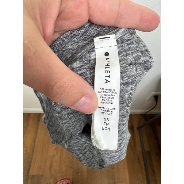 Athleta Revolve Cami Grey Space Dye Ribbed Knit Crop Tank Top Womens XS‎ - Image 3