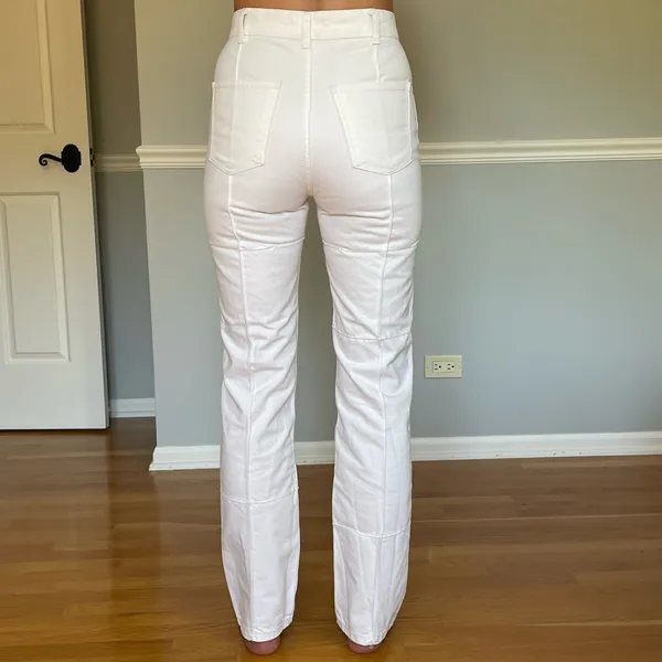 ZARA White High Waisted Straight Leg Jeans Women’s Size US 4 EU 36 - Image 3