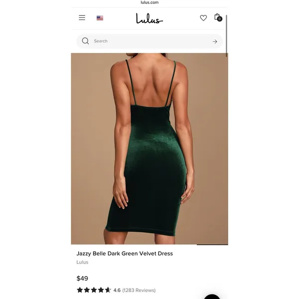 LULUS Jazzy Belle Dark Green Velvet Dress - Size S - Image 4