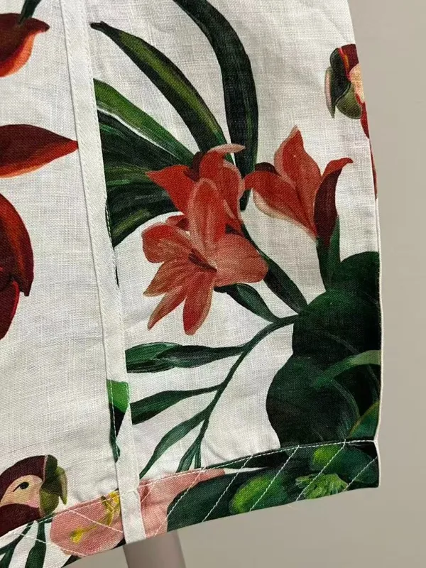 NWOT Farm Rio Midnight Macaw Fiesta Linen Sleeveless Mini Dress Size L - Image 11