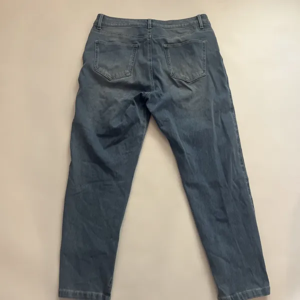 Halara Large Petite Tapered Leg Jeans Light Wash Zip Fly Stretch - Image 9