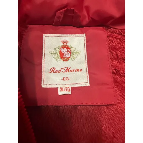Red Marine Long Red Puffer Jacket Sz XL NWT - Image 3