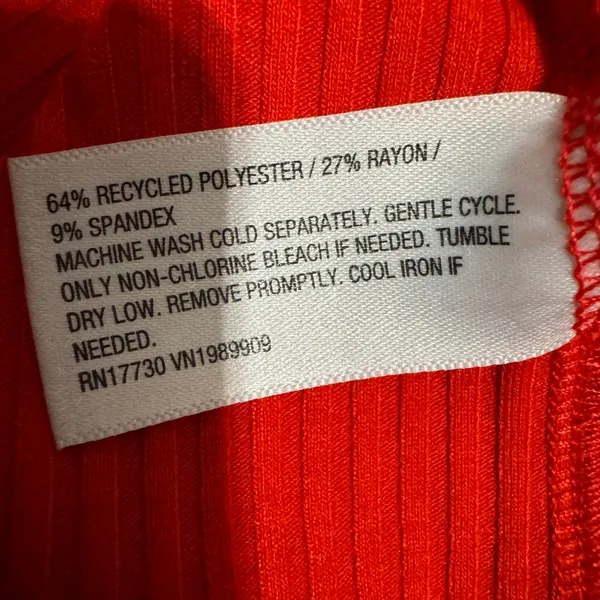 A New Day Womens Medium Top Red Ribbed‎ Off The Shoulder Bardot Knit Stretch - Image 9