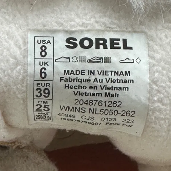 Sorel ONA RMX Glacy Waterproof Suede Canvas Tan Faux Fur Gorpcore Ski Womens 8 - Image 3