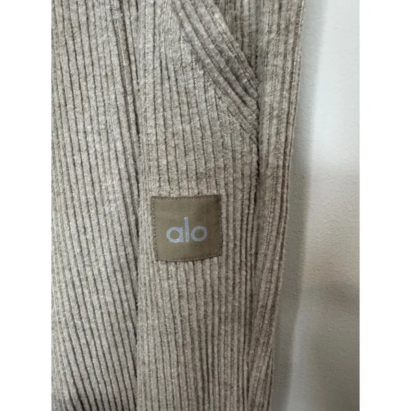 Alo Yoga Muse Ribbed Jogger Sweatpants Gravel Heather Sz S - Image 5