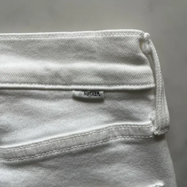 Mother Denim White High Waisted Rider Ankle Jeans Fairest Of Them All Size 26 - Image 10