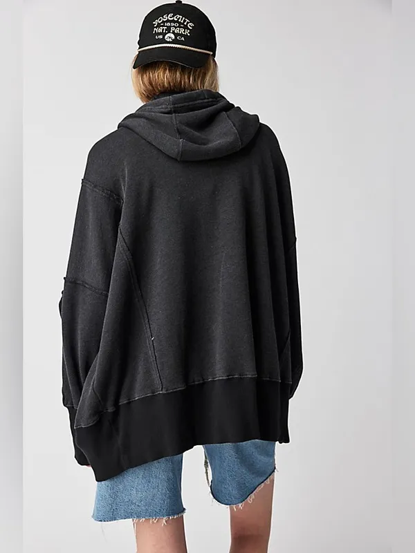 Free People We The Free - Camden Hoodie- Washed Black - Image 2