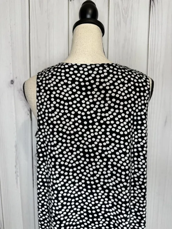 Annalee + Hope Women's Black White Sleeveless Dress Size Large Polka Dot - Image 8