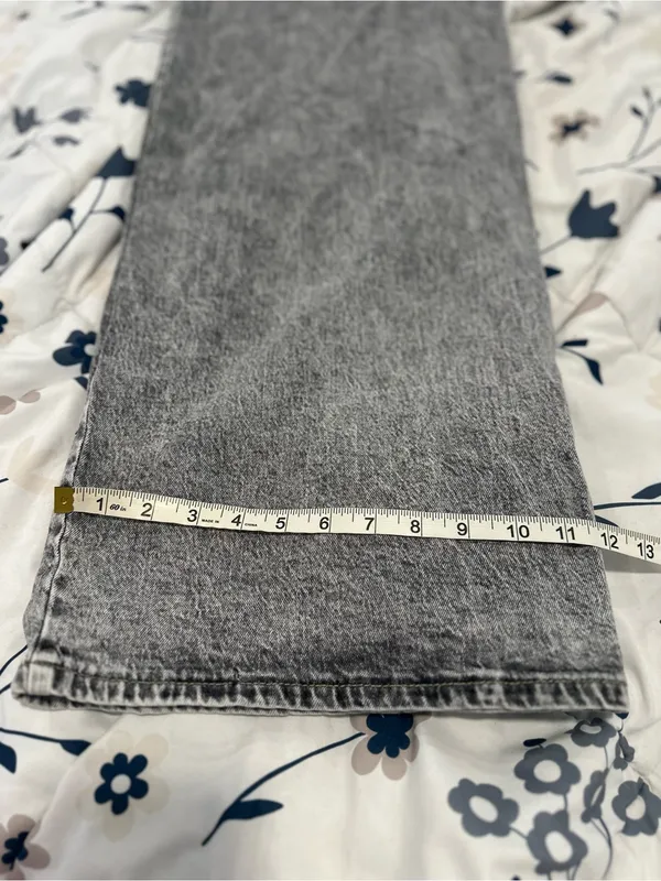 Gray Acid Washed Cargo Extra Wide Leg Baggy Jeans Sz13 Indie Hipster Grunge Y2K. - Image 5