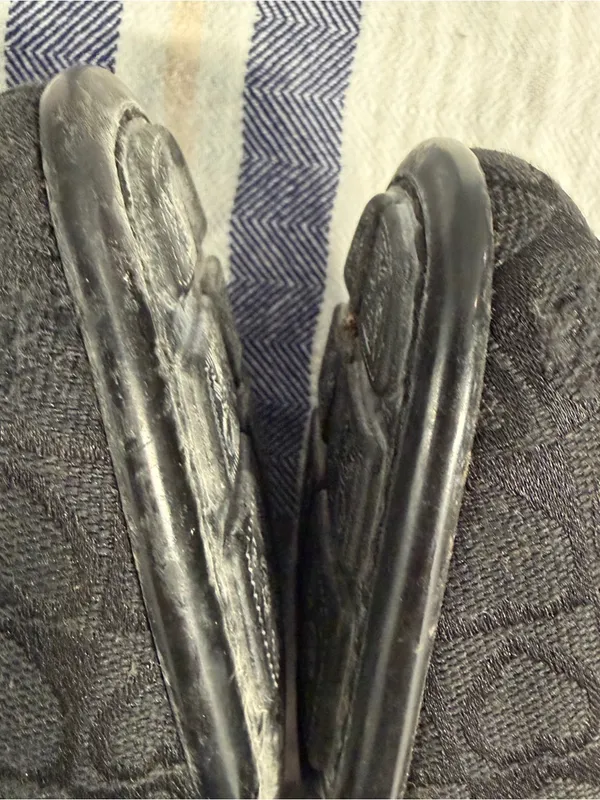 Brighton Black Monogram Slip On Loafers Shoes Made in Italy Leather Trim - Image 3