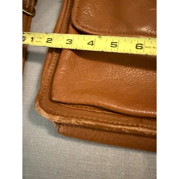 Fossil Cognac Brown Pebbled Leather Crossbody Bag Vintage Messenger 75082‎ - Image 6