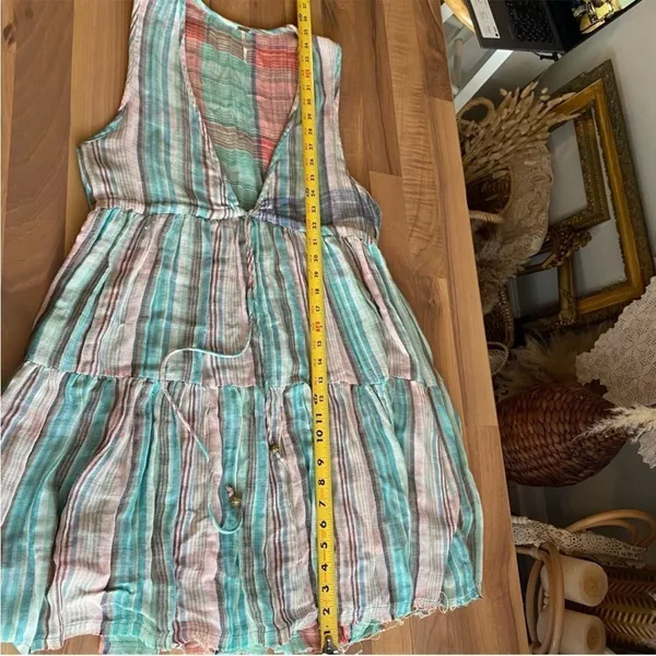 Free people Freebird‎ blue striped v neck sundress small - Image 11