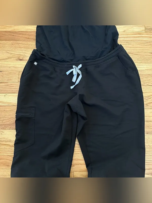 FIGS Zamora Maternity Jogger Scrub Pants Black Petite XXL - Image 3