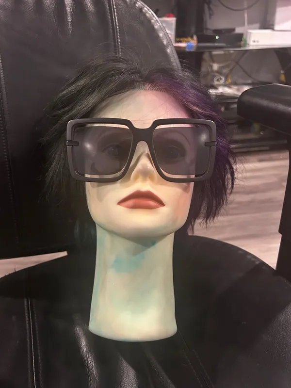 Oversized Square Sunglasses in Black - Image 2