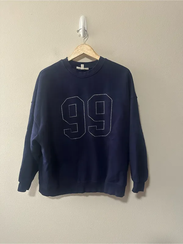 L*SPACE x Anthropologie SUDADERA LEGEND crewneck sweatshirt navy 1999 size M - Image 3