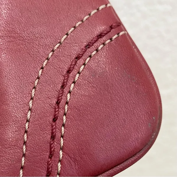 Coach Red Wine Leather Wristlet Small - Image 5