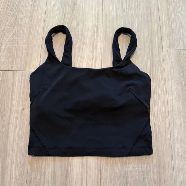 Lululemon Nulu Fold Tight Crop Yoga Tank Black - Image 4