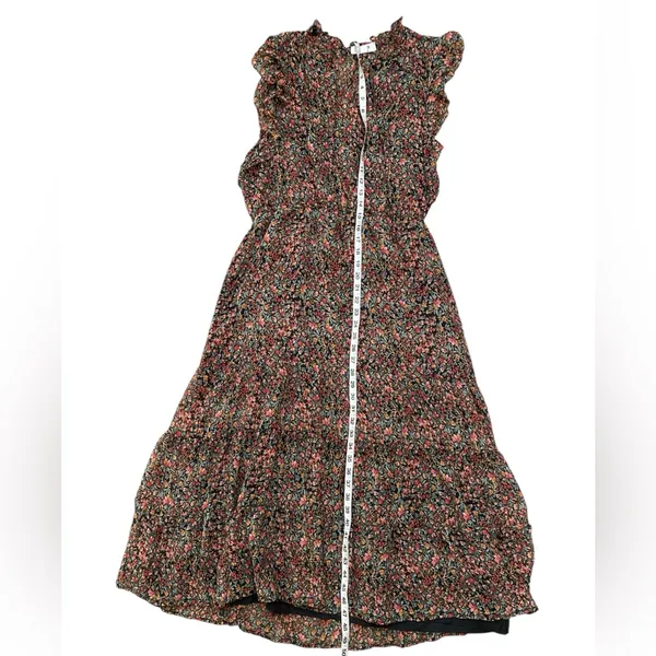 Prairie BB Dakota Multicolor Sleeveless Flutter Ditsy Floral Chiffon Maxi Dress - Image 5
