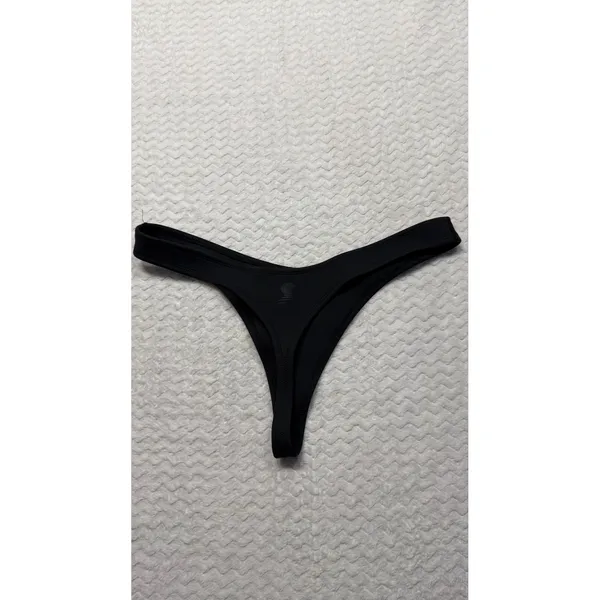 SKIMS Swim Dipped Front Thong Onyx Black Size L High Cut Leg Low Rise Front - Image 2