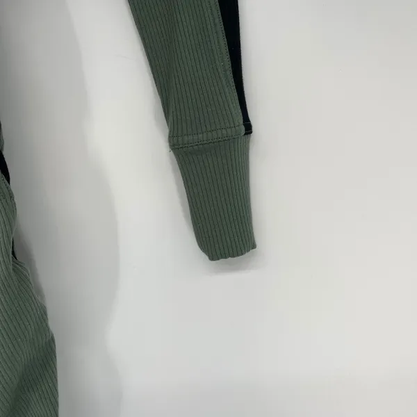 Daily Practice Grewn Ribbed Contrast‎ Collar Ruched Bodycon Dress XS Athleisure - Image 4