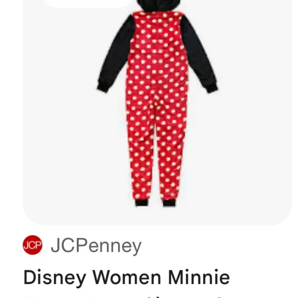 Disney Minnie Mouse‎ Women's Sleepwear PJ Costume Adult One Piece Hood Large - Image 5