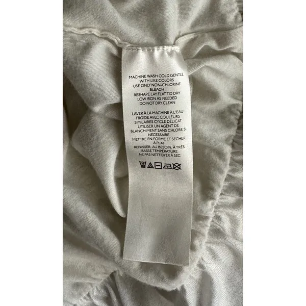 By Anthropologie Ivory White Shimmer Bubble Top Shirt SZ L Party Date Office EUC - Image 14