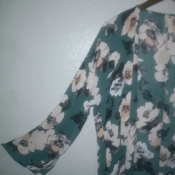 PinkBlush M Forest Green Floral Duster - Image 2