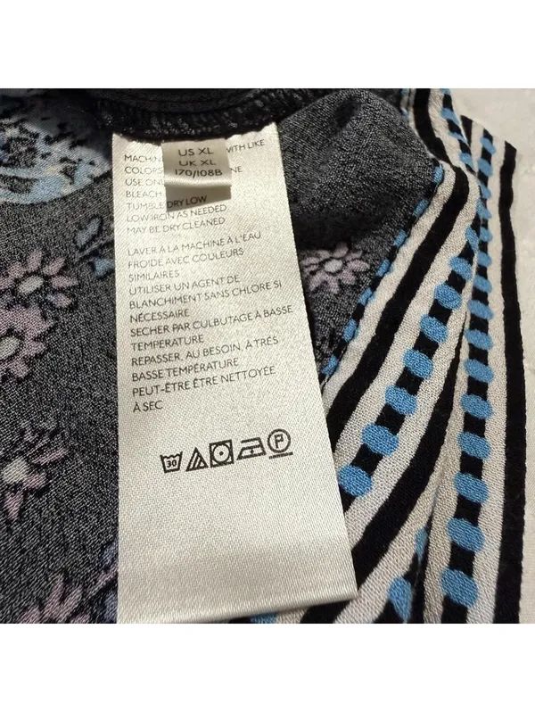 Free People Cropped V Neck Blouse Shirt Printed Floral & Stripes Boho Sz L Large - Image 12