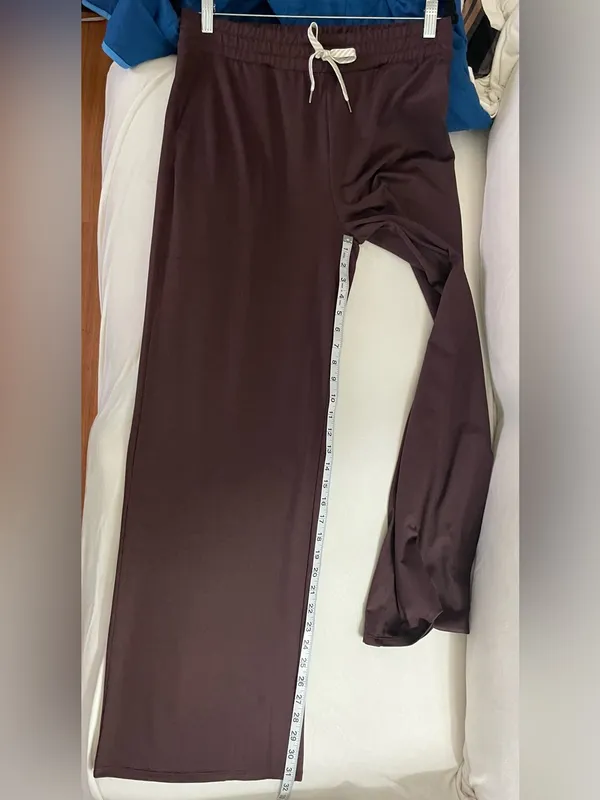 Vuori NWOT Halo Essential Wide Leg Relaxed Lounge Pants in Heathered Brown plum - Image 5