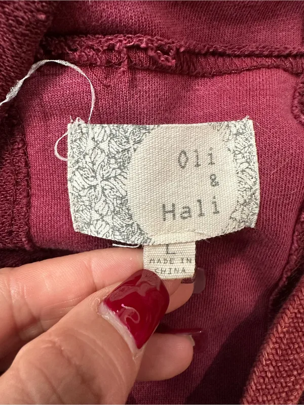 Oli & Hali Washed Pink Hooded Sweatshirt Tunic Dress – Size Large - Image 11
