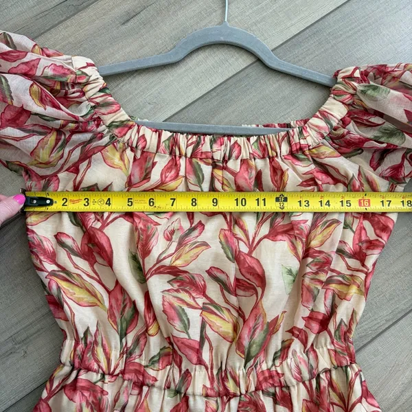 Lovers + Friends Bosworth Emory Tropical Print Tank Tan Red Floral Romper S NWOT - Image 10