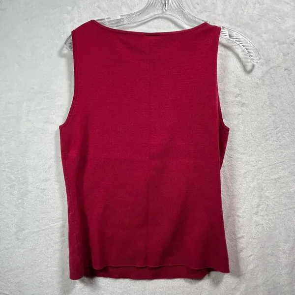 Ann Taylor Womens Medium Raspberry Red Silk Blend Cardigan and Shell Twin Set‎ - Image 6