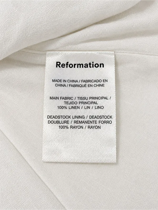 Reformation Luxe White 100% Linen Mini Skirt Pull-On High Rise Lined Size Small - Image 7