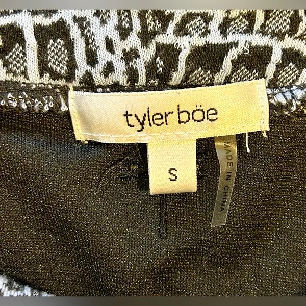 Tyler Boe Kim Print Cowl Neck Tunic Top Snake Print 3/4 Sleeve Stretch Knit~S💛 - Image 10