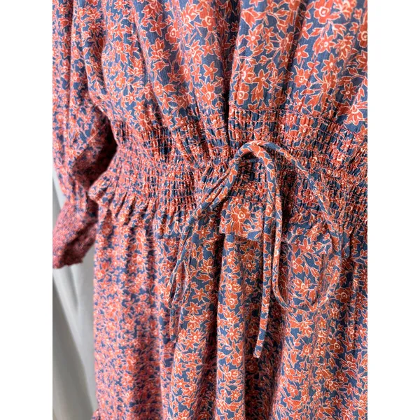 Rebecca Minkoff Floral Peasant Dress XXL Boho Smocked Tiered Mini -‎ AS IS - Image 2