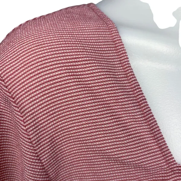 The East Order Pink Pinstripe Button Front Square Neck Long Sleeve Blouse Top XL - Image 5