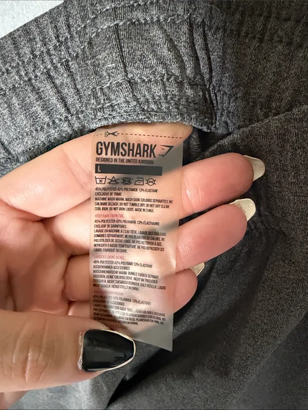 Gymshark Charcoal Gray Men's Joggers with Side Logo - Image 3