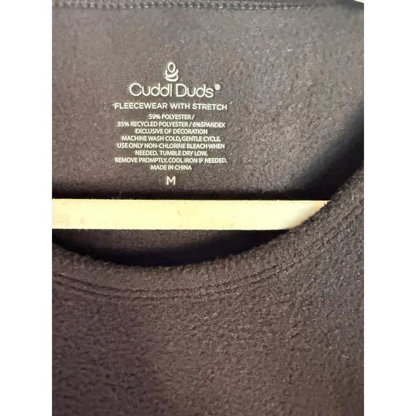 Cuddl Duds Pajamas Womens M Black‎ Fleece Lined Sweatshirt Leggings 2 Piece - Image 2