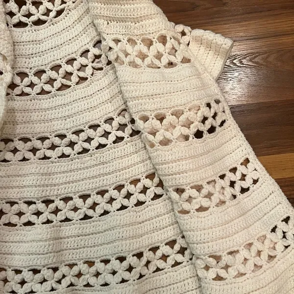 Source Unknown Vintage knitted shawl cardigan BOHO - Image 3