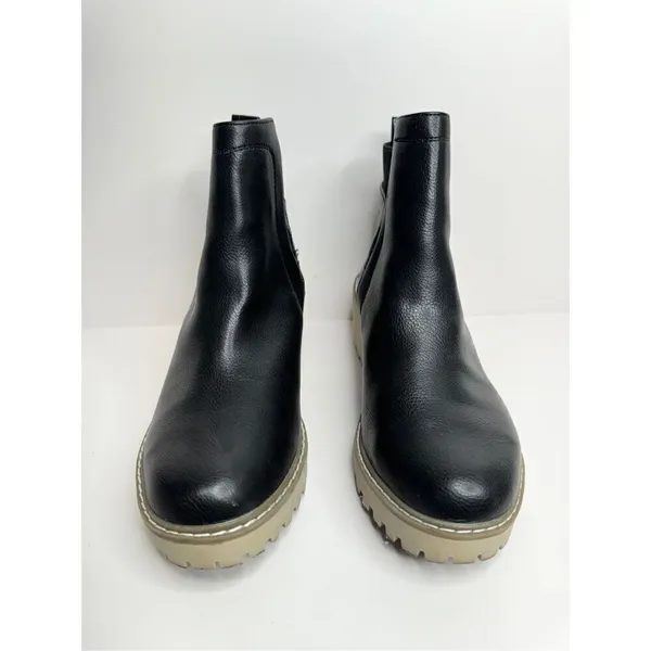 Dolce Vita Booties Size 8 Black‎ Womens Wedge Lug Chelsea Pull On - Image 3