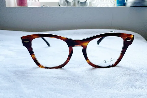 RAY BAN Women’s Striped Havana Cat Eye Tortoise Frame Eyeglasses - Image 4