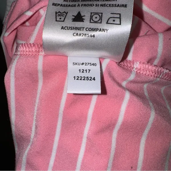 FOOTJOY Quarter Zip Pullover Top Size M Pink White Striped Long Sleeve Workout - Image 8